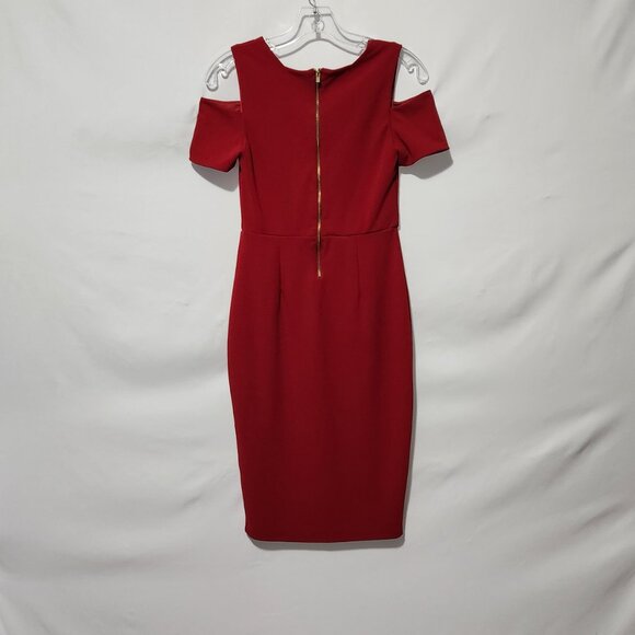 Express Red Cold Shoulder Cocktail Dress - Size 2 - Picture 5 of 14